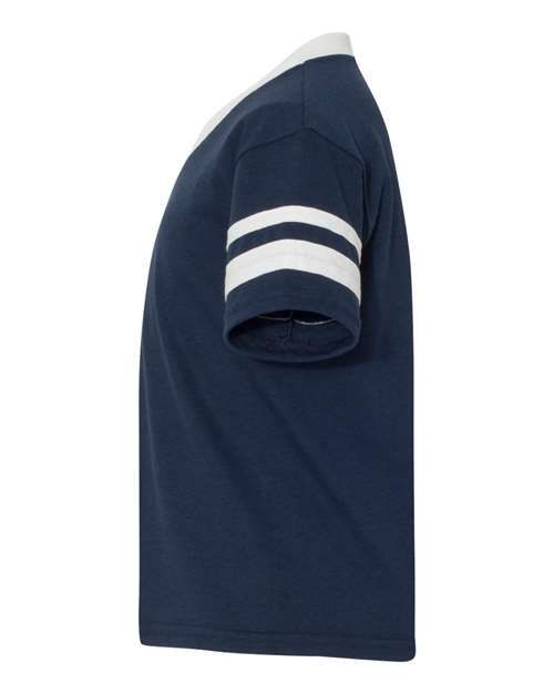 Youth V-Neck Jersey with Striped Sleeves | USA Decoration