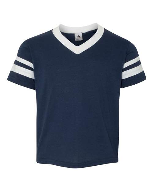 Youth V-Neck Jersey with Striped Sleeves | USA Decoration