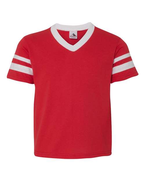 Youth V-Neck Jersey with Striped Sleeves | USA Decoration