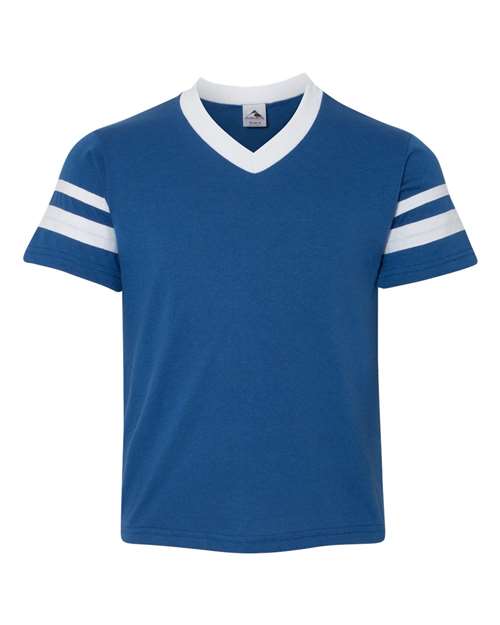 Youth V-Neck Jersey with Striped Sleeves | USA Decoration