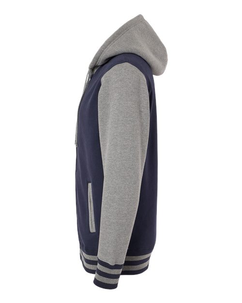 Heavyweight Varsity Full-Zip Hooded Sweatshirt | USA Decoration