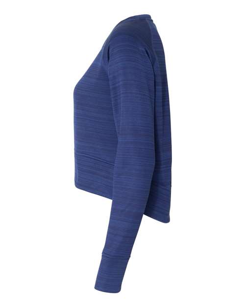 Women's Odyssey Striped Performance Fleece Hi-Low Crewneck Sweatshirt | USA Decoration
