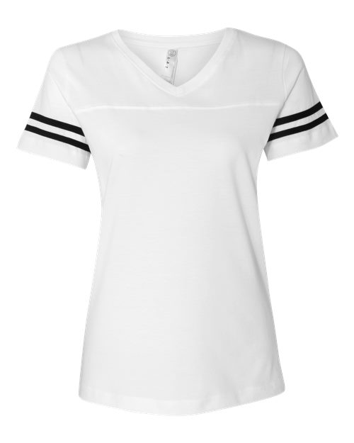 Women's Football V-Neck Fine Jersey Tee | USA Decoration