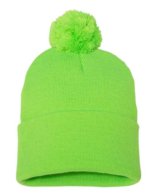 12" Pom-Pom Cuffed Beanie | USA Decoration