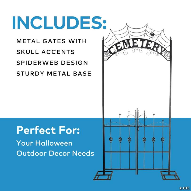 50" x 105" Metallic Cemetery Archway Gate Halloween Decoration