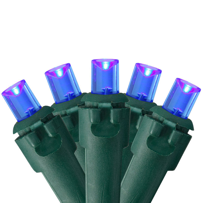 50ct Pure White LED Wide Angle Christmas Lights Green Wire