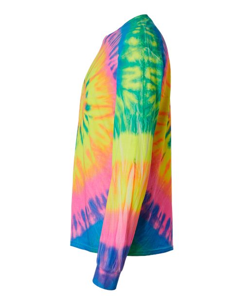 Multi-Color Spiral Tie-Dyed Long Sleeve T-Shirt | USA Decoration