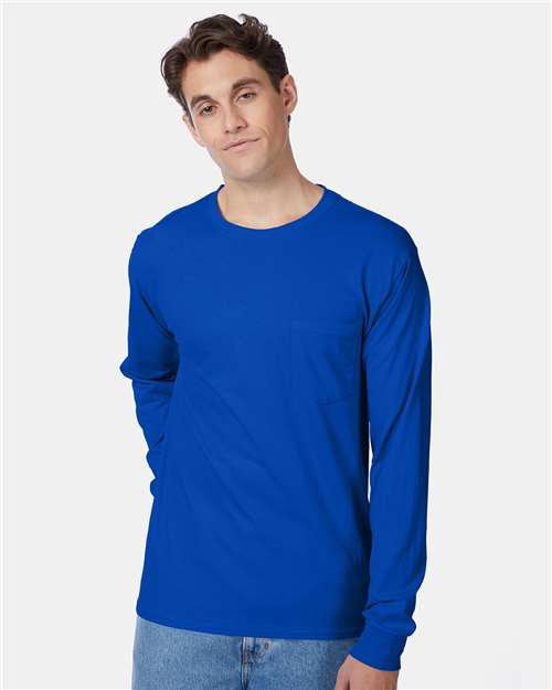 Authentic Long Sleeve Pocket T-Shirt | USA Decoration