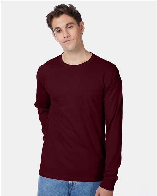 Authentic Long Sleeve Pocket T-Shirt | USA Decoration
