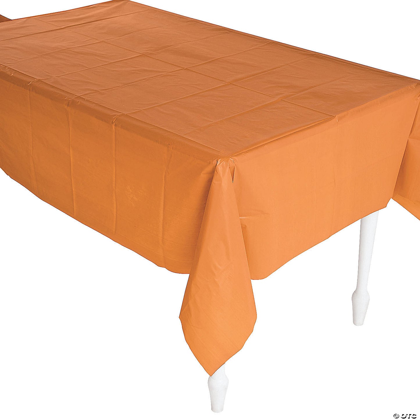 54" x 108" Pumpkin Spice Orange Plastic Tablecloth