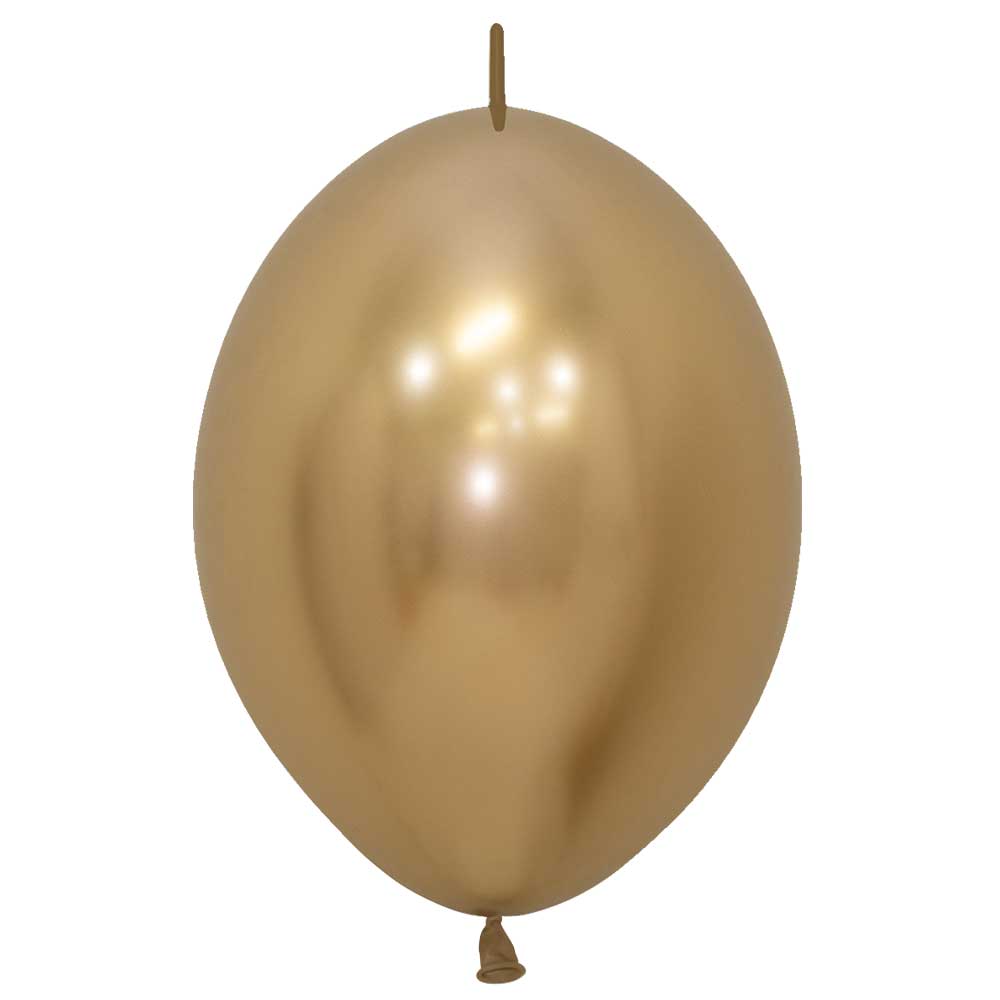 Latex Balloons 12 Inch Sempertex Link-O-Loon Reflex Gold