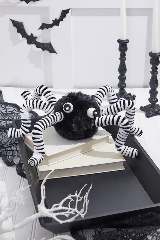 15" Faux Fur Black Spider Halloween Ornament