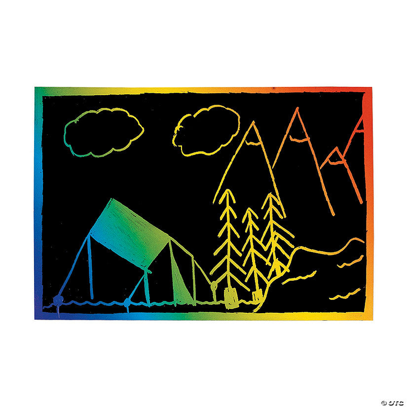 5 1/4" Bulk 50 Pc. Rainbow Designs Magic Color Scratch Postcards