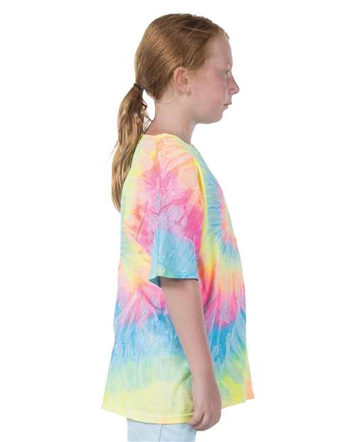 Youth Multi-Color Spiral Tie-Dyed T-Shirt | USA Decoration