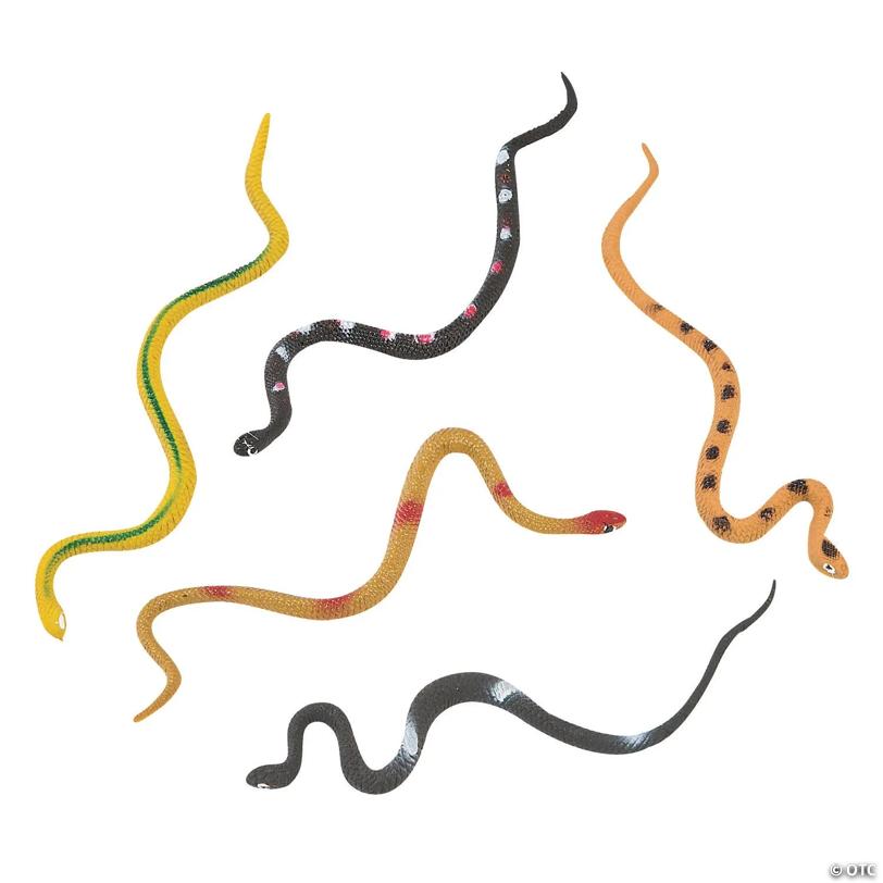 5 1/2" - 6" Bulk 48 Pc. Small Vinyl Realistic Patterns Snake Toys