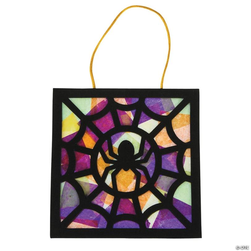 5 1/4" x 5 1/4" Halloween Black Spider Tissue Paper Craft Kit- Makes 12