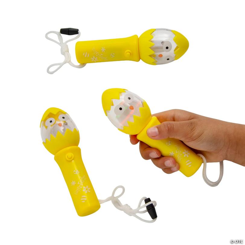 5 3/4" Light-Up Easter Chick Mini Spinner Plastic Breakaway Lanyards - 3 Pc.