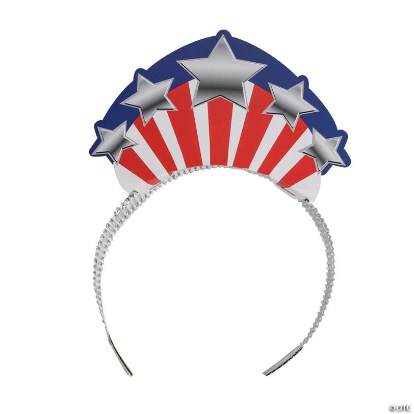 5 3/4" x 4" Kids Patriotic Lady Liberty Crown Cardstock Tiaras - 12 Pc.
