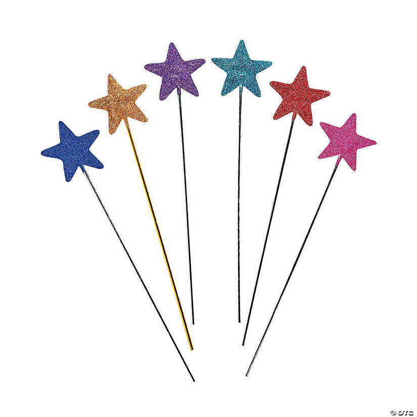 Bright Glittery Star Wands- 12 Pc. | USA Decoration®