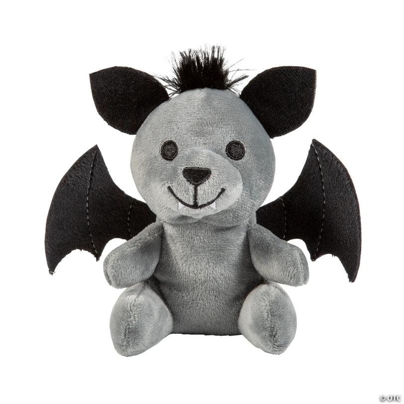 5" Black & Gray Stuffed Bears with Bat Wings & Ears - 12 Pc.