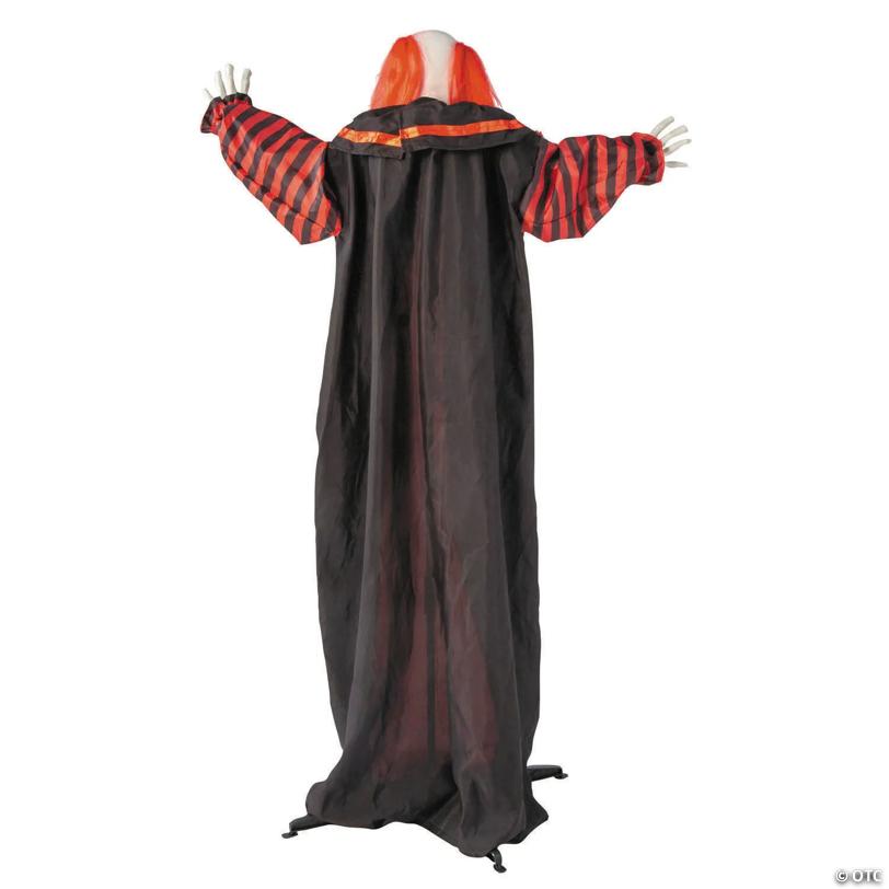 5 Ft. Animated Standing Black & Red Clown Halloween Decoration