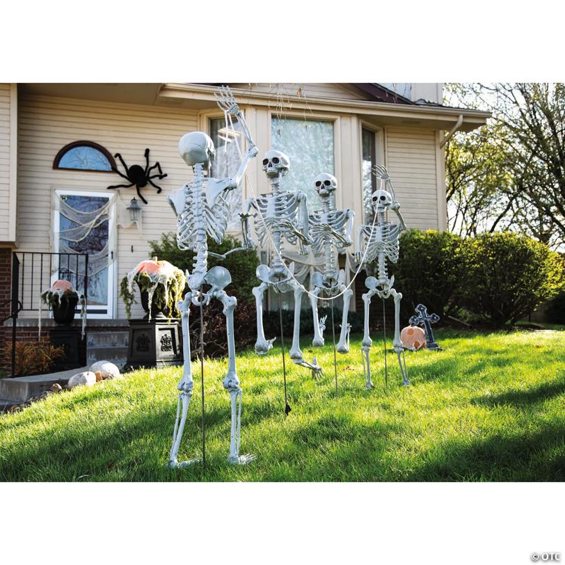 5 Ft. Life Size Posable Skeleton Halloween Decorations - 4 Pc.