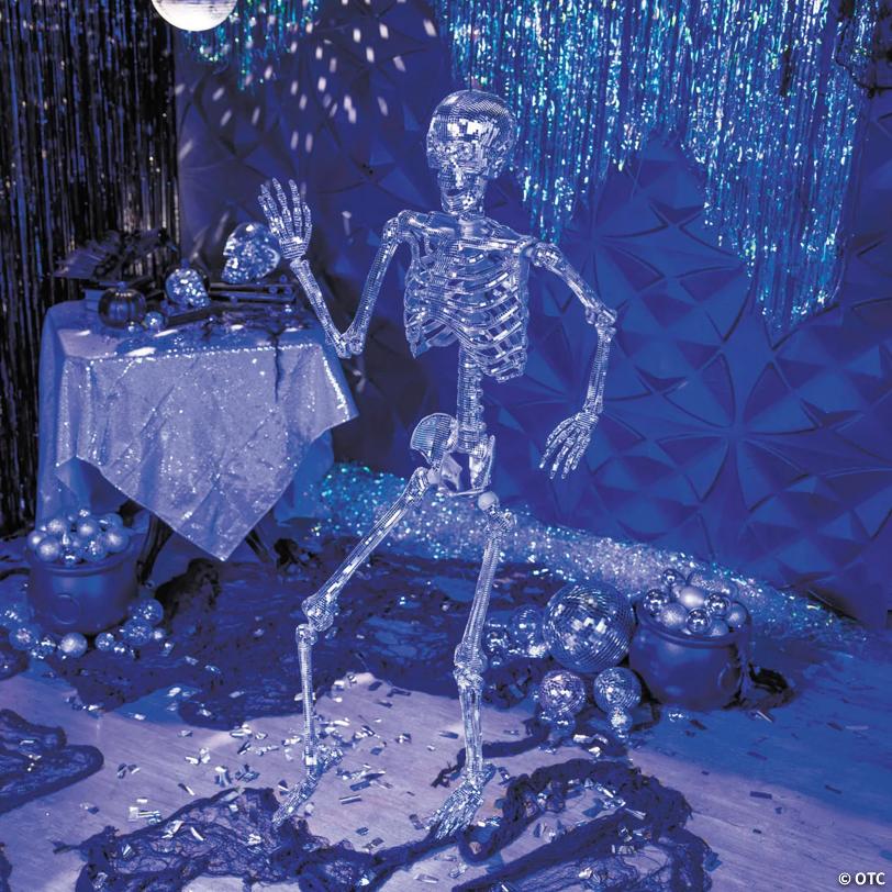 5 Ft. Posable Disco Skeleton Halloween Decoration