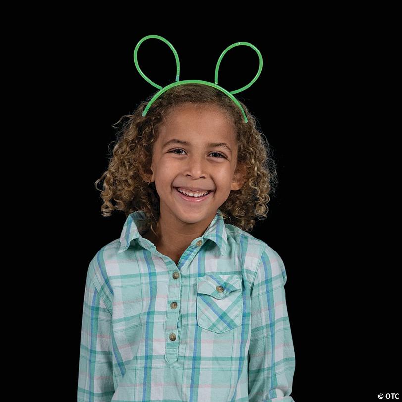 5" Glow Stick Cat Ear Plastic Headbands – 12 Pc.