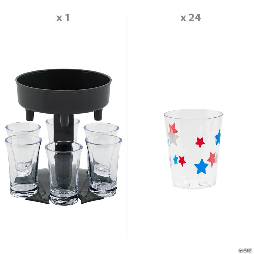 5" Patriotic Shot Dispenser with Glasses Kit – 31 Pc.