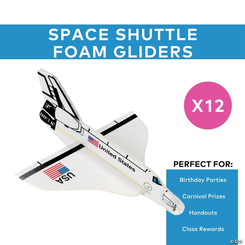 5" USA Space Shuttle Foam Gliders with Weighted Nose - 12 Pc.