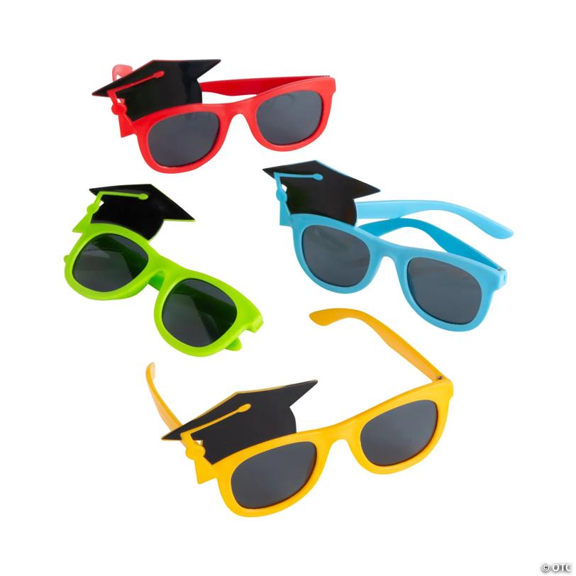 5" x 3" Kids Graduation Multicolor Plastic Novelty Sunglasses- 12 Pc. | USA Decoration®