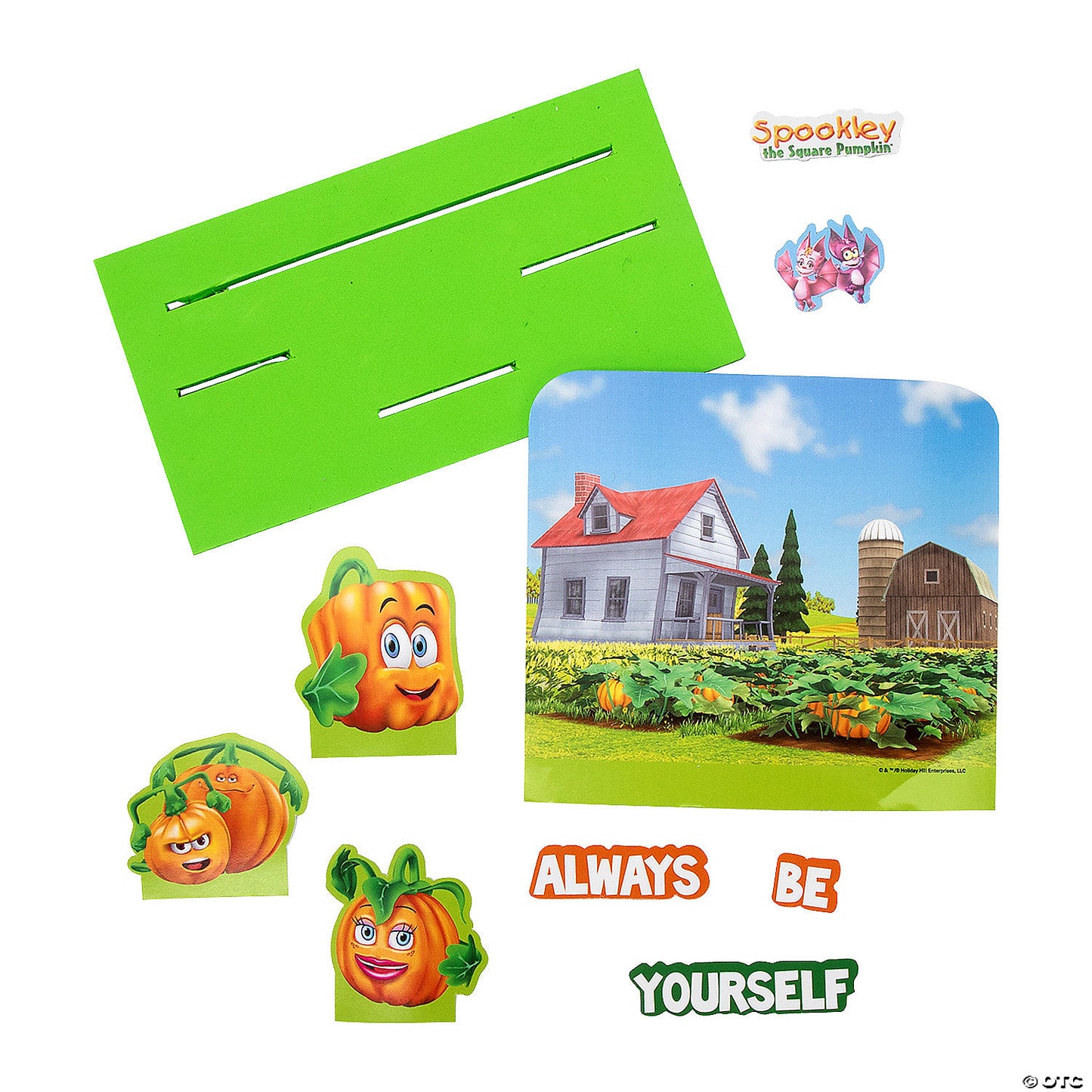 6 1/2" x 4 3/4" Spookley the Square Pumpkin™ 3D Scene Foam Craft Kit - Makes 12 | USA Decoration®