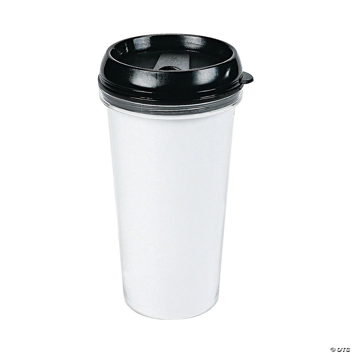 6 3/4" 16 oz. DIY White BPA-Free Plastic Travel Mugs with Lid - 6 Ct.