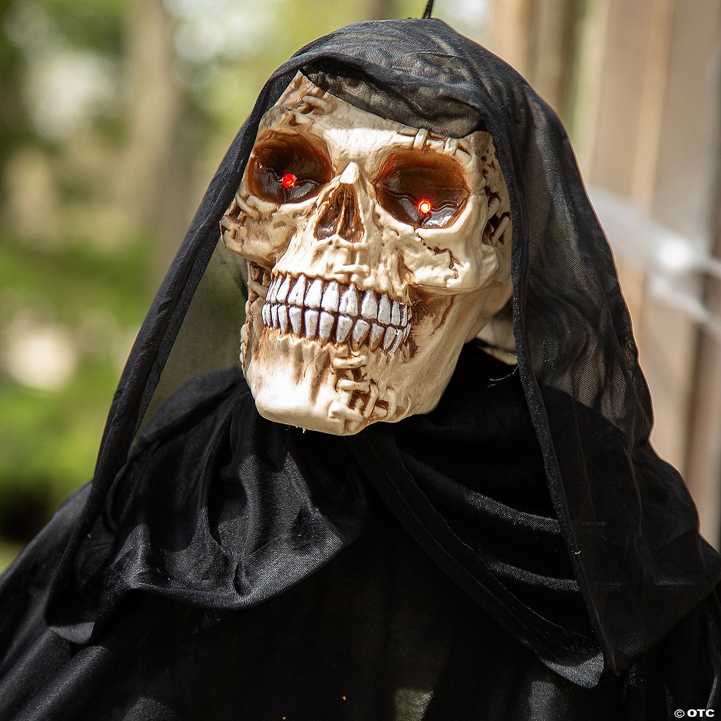 6 Ft. 2 3/4" Hanging Chained Grim Reaper Animated Prop Halloween Decoration | USA Decoration®