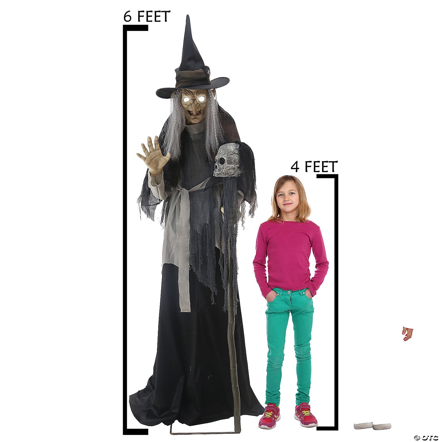 6 Ft. Animated Lunging Haggard Witch Standing Halloween Decoration | USA Decoration®