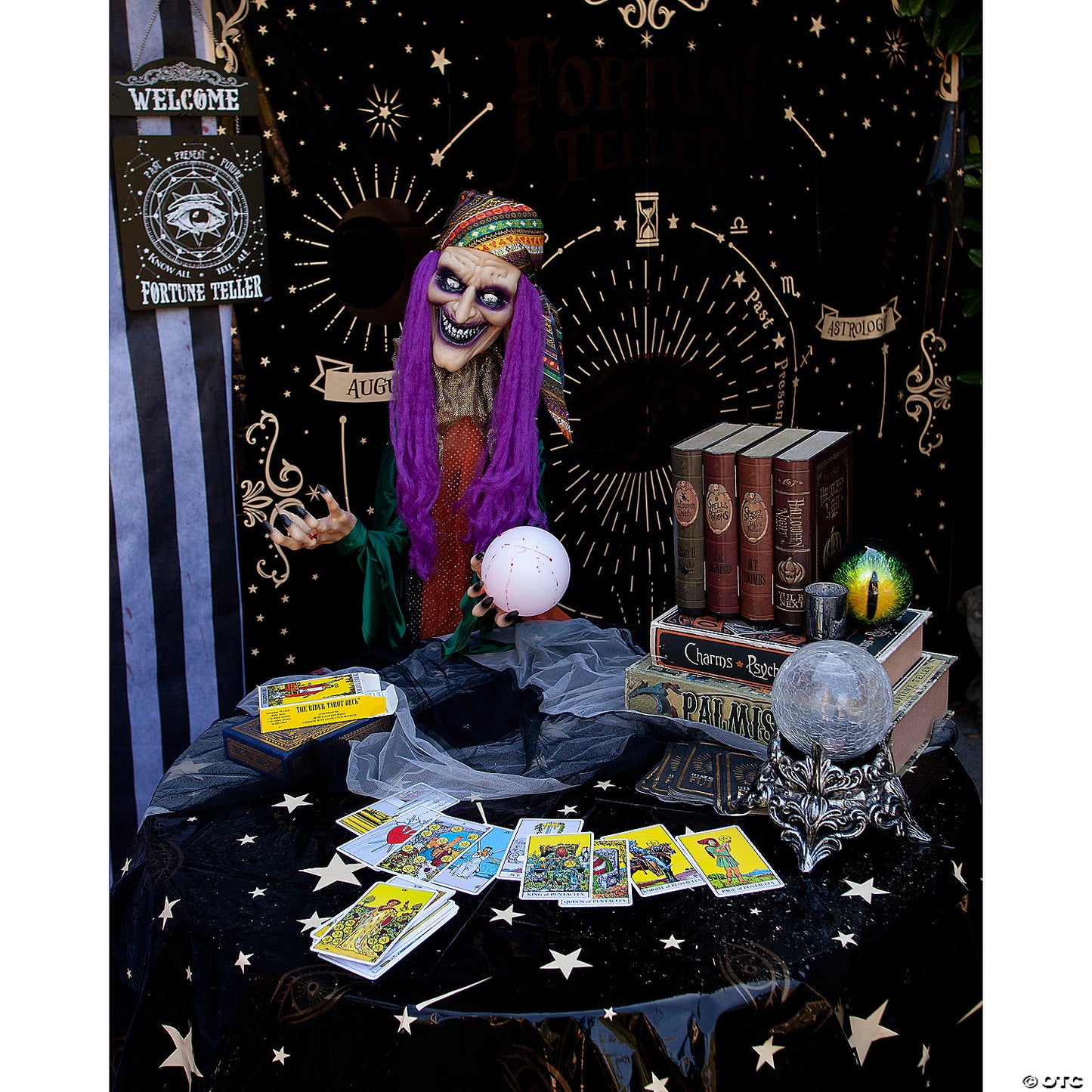 6 Ft. Animated Standing Fortune Teller Witch Halloween Decoration | USA Decoration®