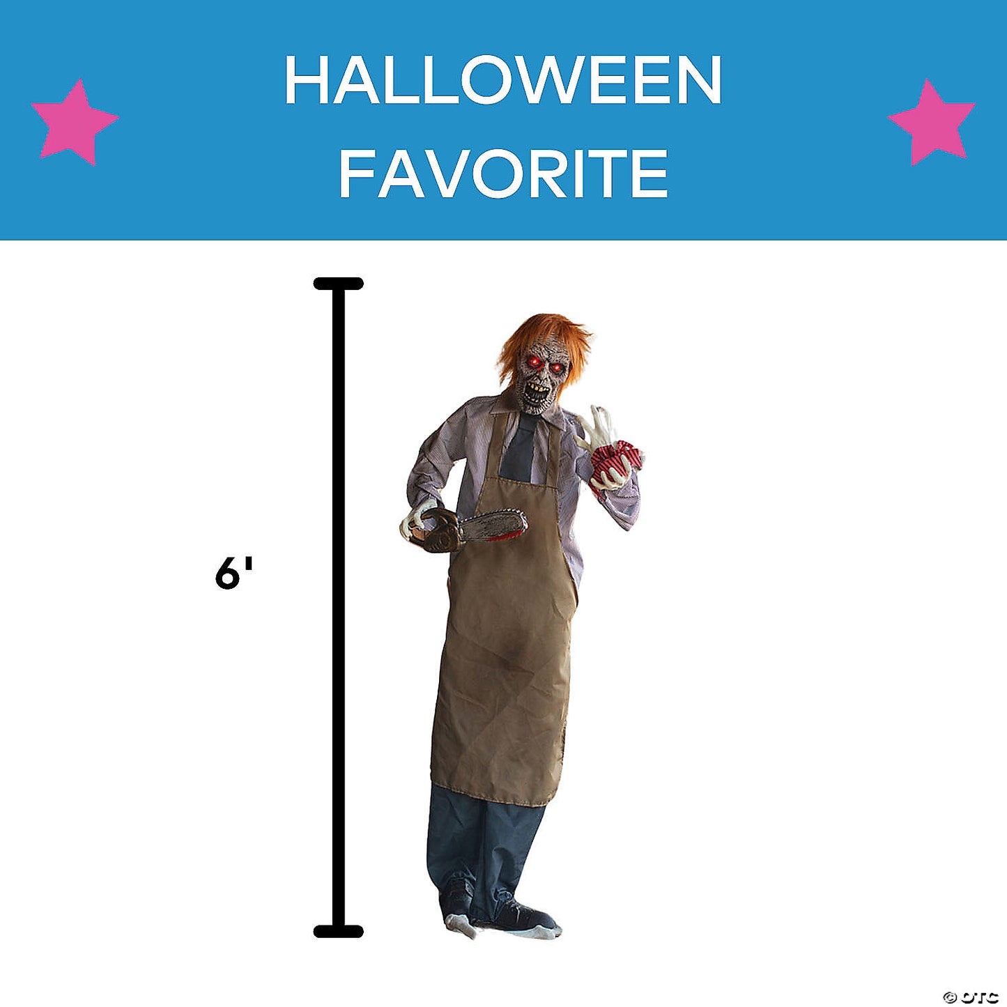 6 Ft. Life-Size Animated Chainsaw Man Standing Halloween Decoration | USA Decoration®