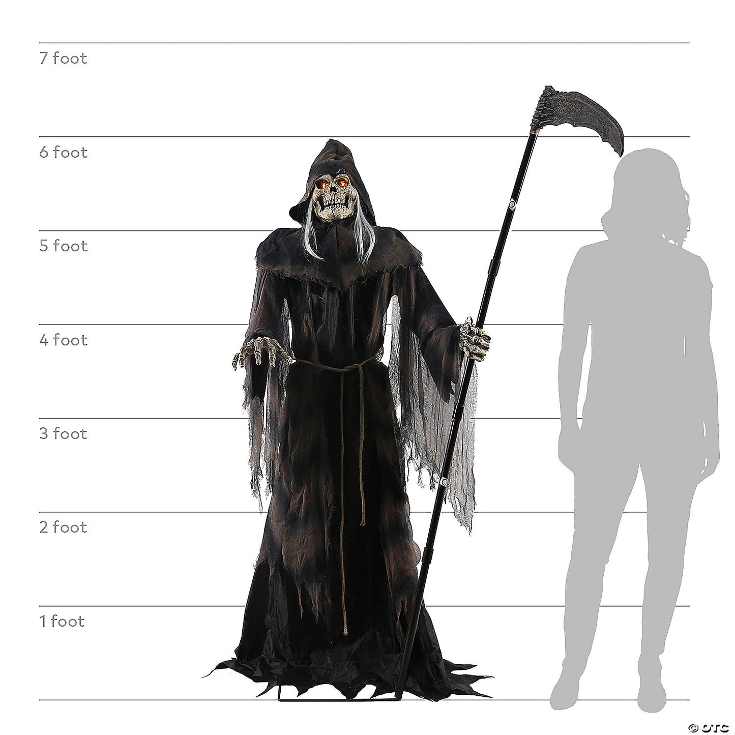 6 Ft. Lunging Reaper Animated Prop Standing Halloween Decoration | USA Decoration®