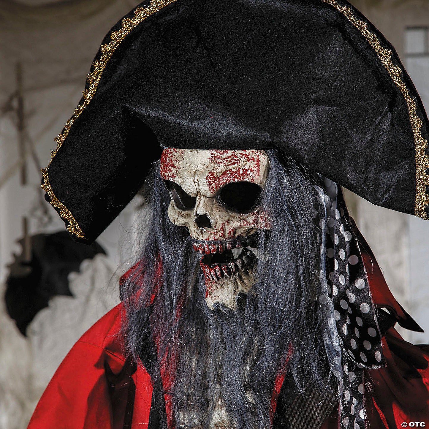 6 Ft. Pirate Skeleton Animated Prop Standing Halloween Decoration | USA Decoration®
