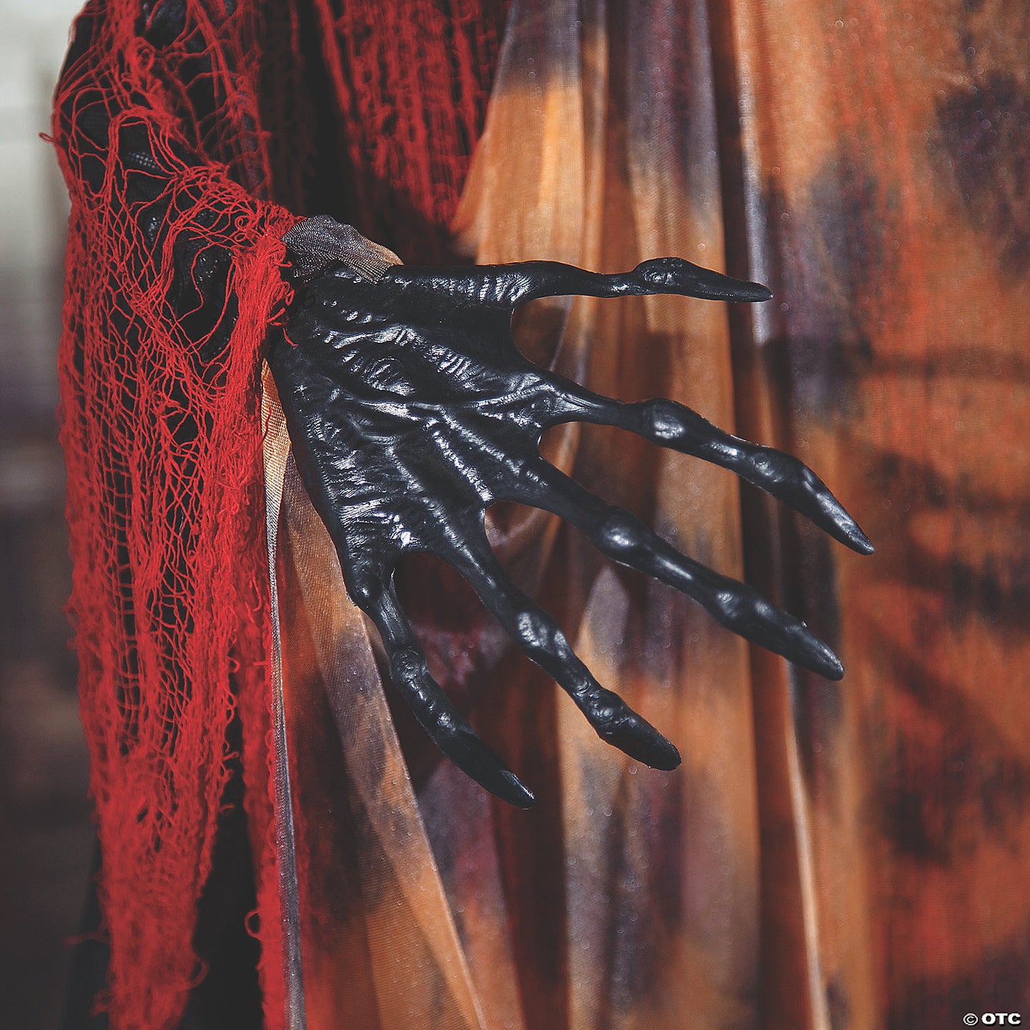 6 Ft. Standing Animated Black Red Dragon Man Halloween Decoration | USA Decoration®