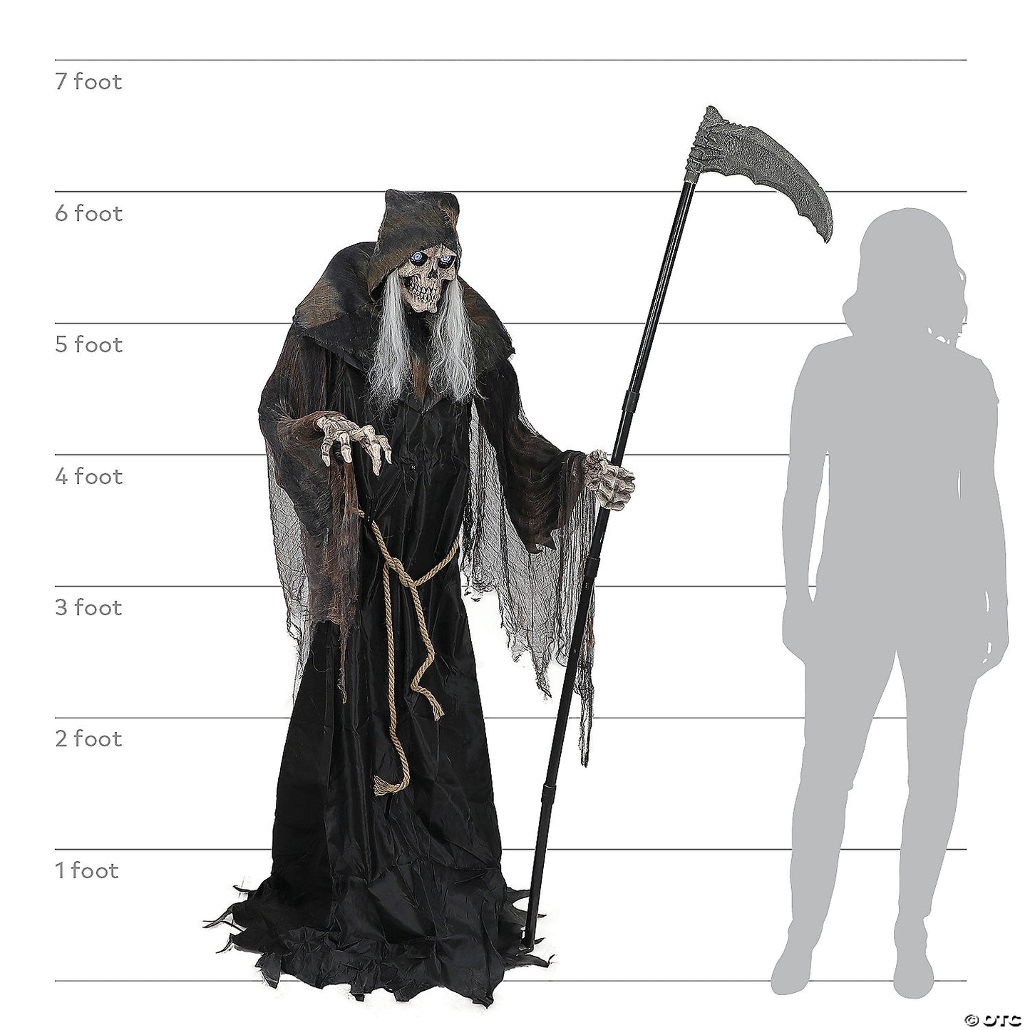 6' Lunging Reaper with Digital Eyes Animated Prop | USA Decoration®