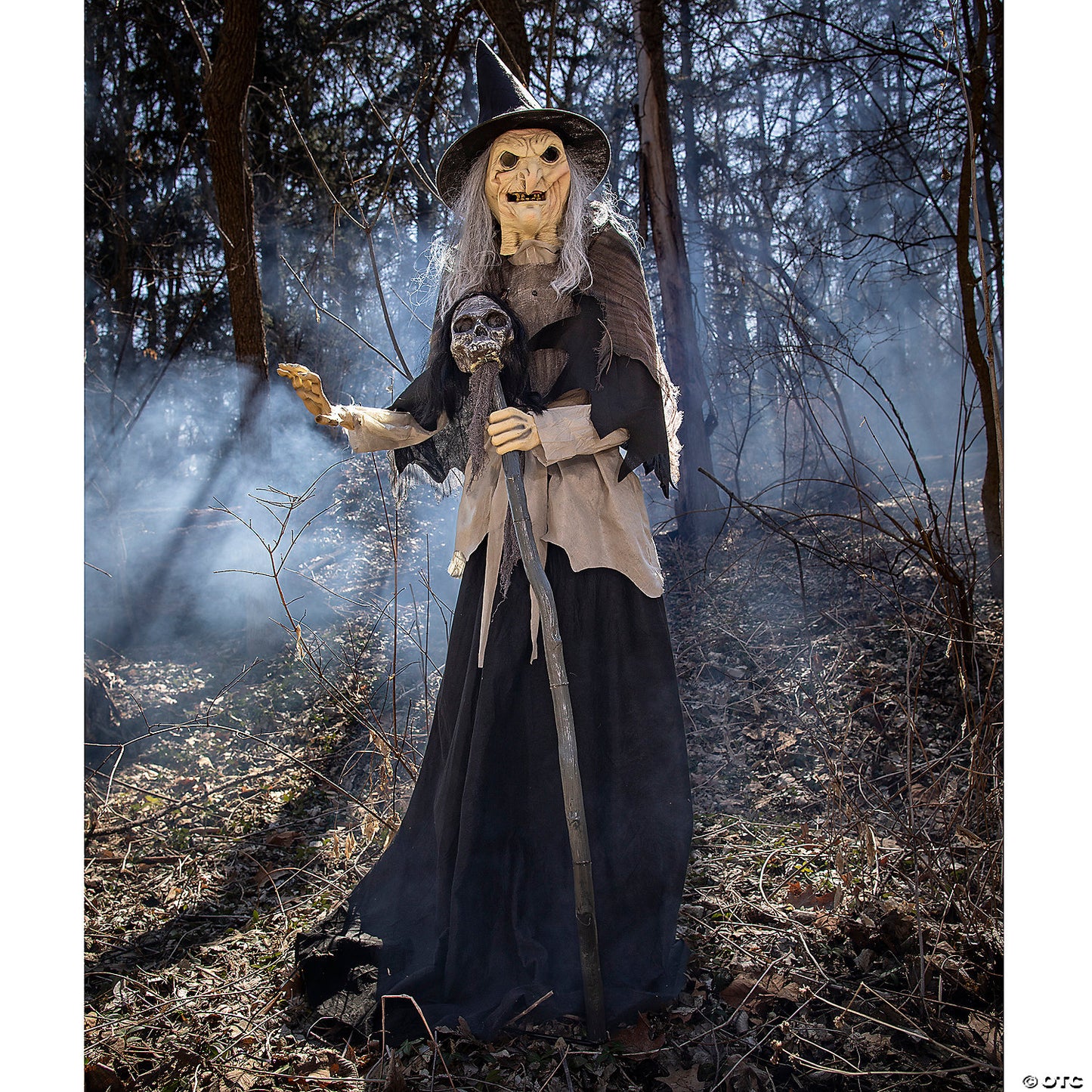 6' Lunging Witch With Digital Eyes Animated Pro | USA Decoration®