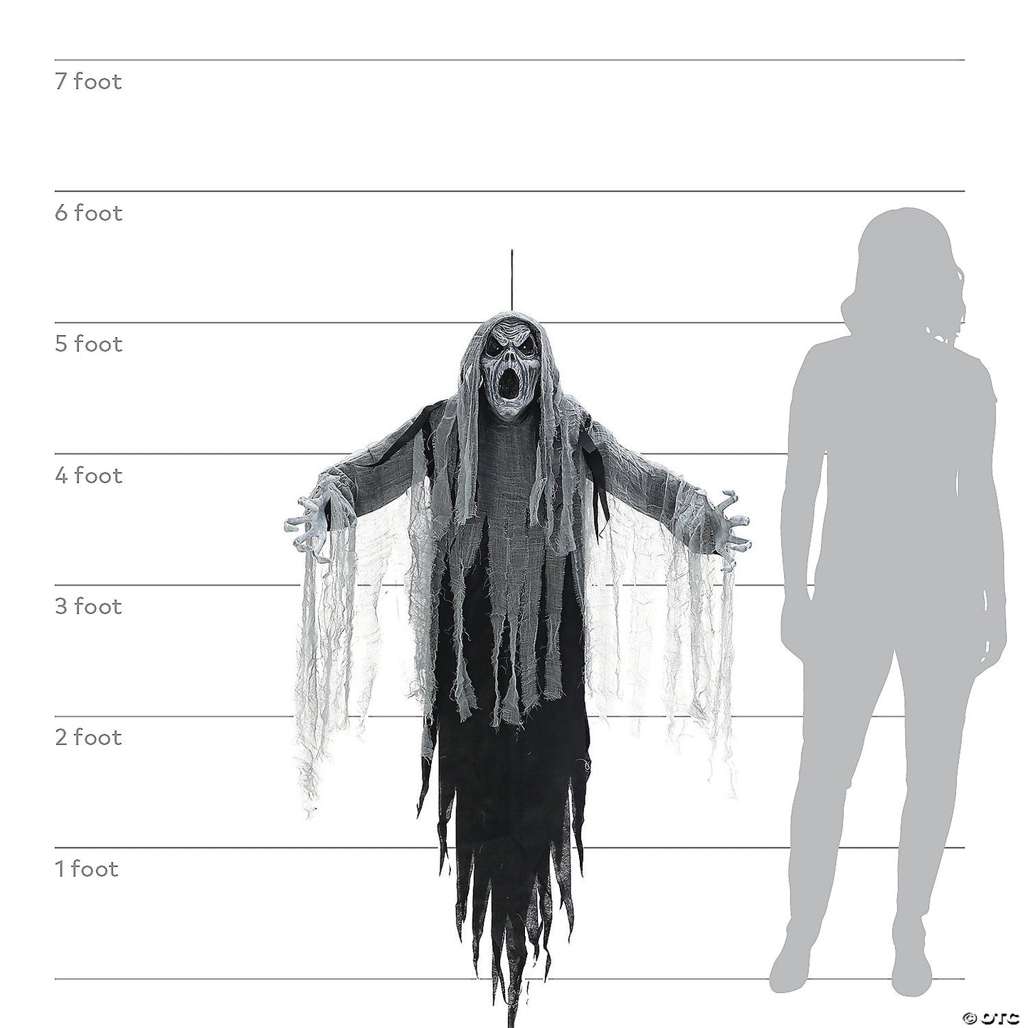 60" x 52" Ghostly Howling Phantom Hanging Halloween Decoration | USA Decoration®