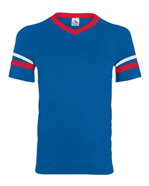 Youth V-Neck Jersey with Striped Sleeves | USA Decoration