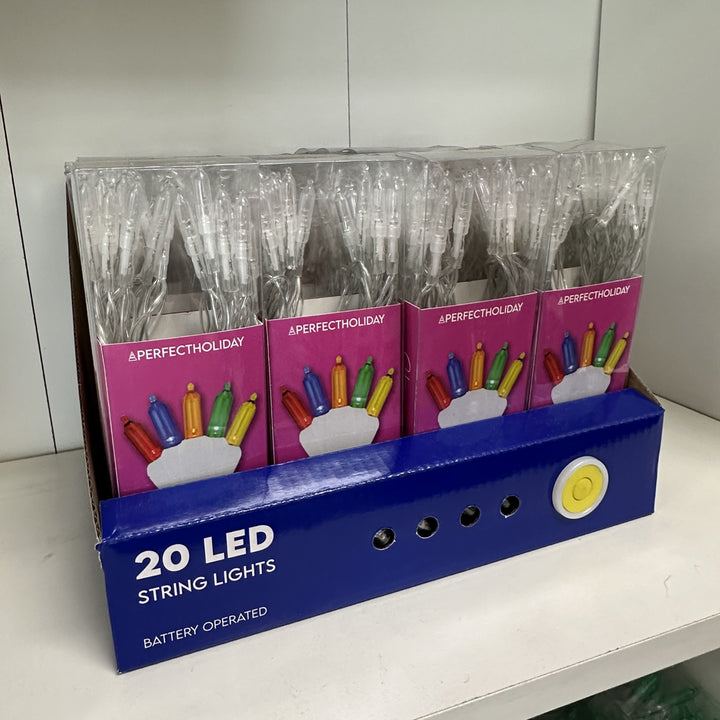 20 Multicolor LED M5 Lights Battery Operated 4" Spacing | USA Decoration®