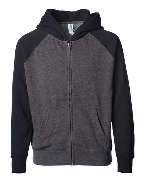 Youth Lightweight Special Blend Raglan Zip Hood | USA Decoration