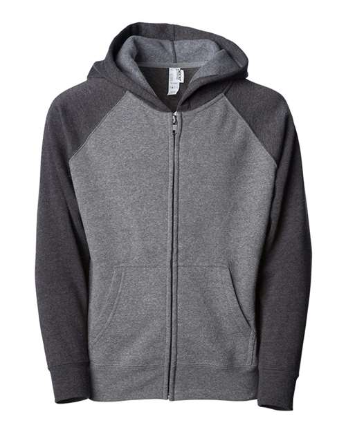 Youth Lightweight Special Blend Raglan Zip Hood | USA Decoration