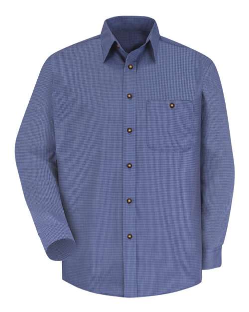 Mini-Plaid Uniform Long Sleeve Shirt | USA Decoration