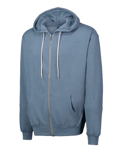 Retro Heather Full-Zip Hooded Sweatshirt | USA Decoration