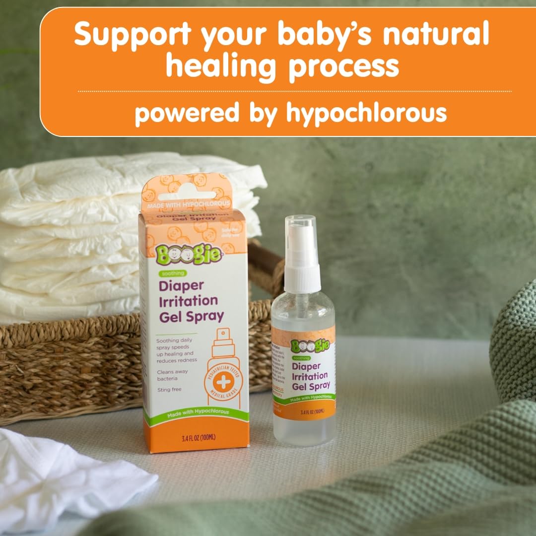 Boogie Diaper Rash Spray – Hypochlorous Acid Gel, 3-Pack